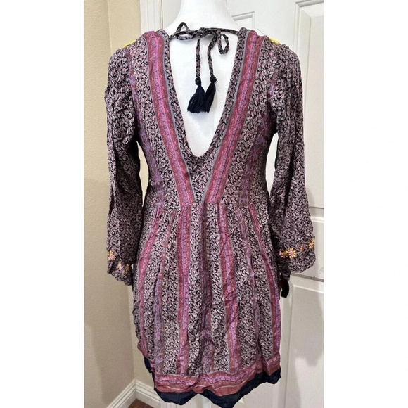 Anthropologie Shirt Size Small Raga Boho Blouse New Floral Top V-neck - Picture 2 of 6